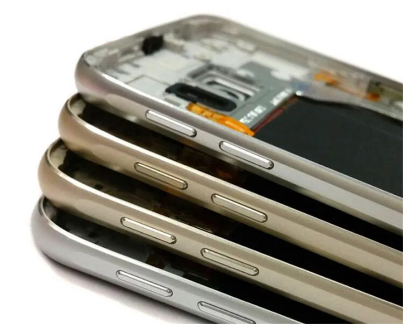 50 шт./лот Корпус Корпуса с рамкой средней рамки + объектив камеры для Samsung Galaxy S6 Edge