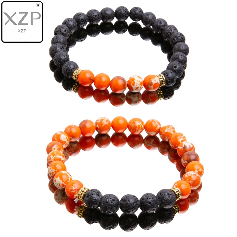 XZP браслеты с голограммой из натурального камня лава целебная Йога баланс бисера