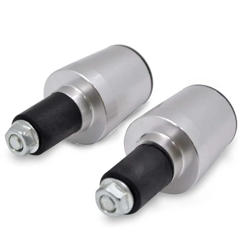 Silver Grip End Концы Руля Мотоцикла 22 мм Антивибрационная балансировочная Крышка для мотокросса с ЧПУ руль для Honda CBR 600 600RR 1000RR - Цвет: Silver Grip End