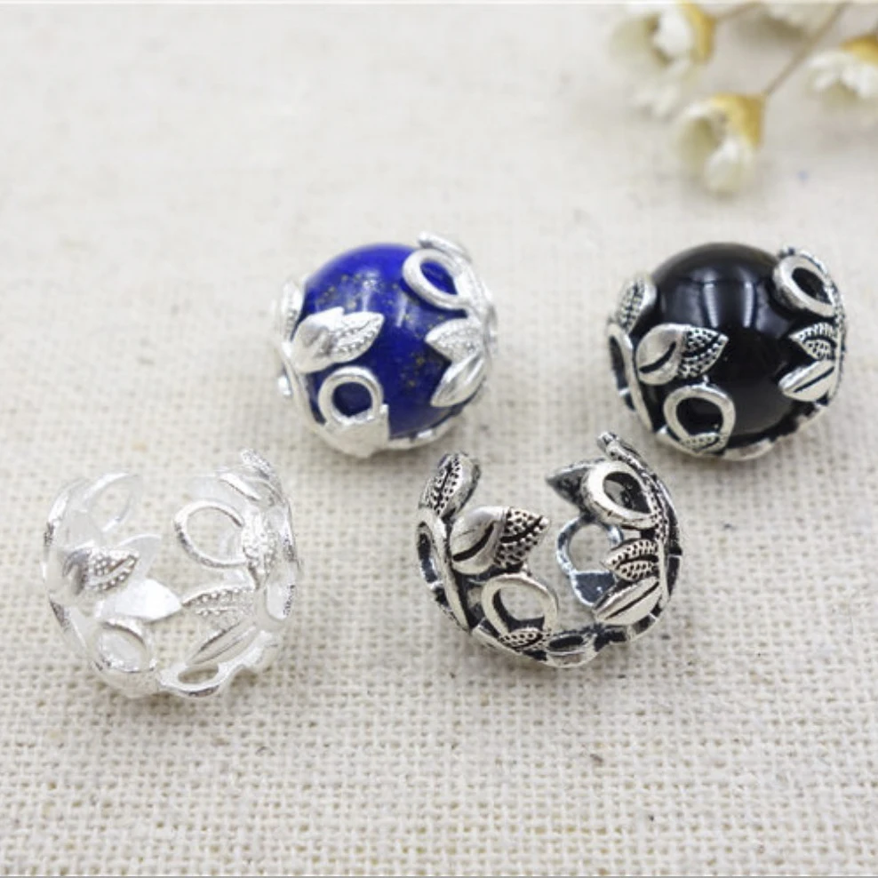 

1pcs/lot 925 Sterling 6/8/10/12mm Bracelet flower cap Spacer Bead \For Jewelry Making Bead Bracelets DIY Accessories