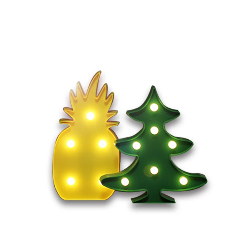 3D светодиодный ночсветильник в виде фламинго ананаса кактуса романтическая