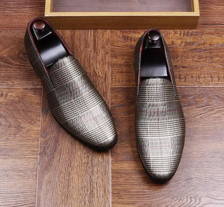 Genuine Leather Men's Dress Shoes Slip-On Mix Colour Striped Male Flats Loafers Smart Casual Moccasin Gommino Spring New | Обувь