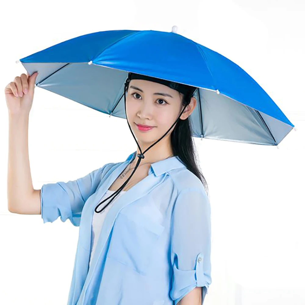 Parasol Head Umbrella Hat Foldable Free Hands Outdoors Waterproof Multi-shapes Headwear Shade Hiking Fishing Camping Cap |