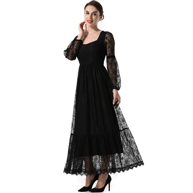 Женское длинное кружевное платье элегантное ажурное макси из сетчатой ткани с