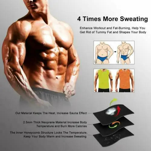 Мужской неопреновый тренировочный жилет для похудения|Корректирующее белье| |