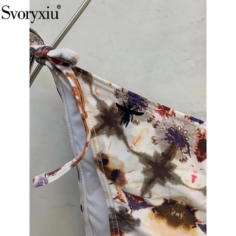 Женское боди из двух предметов Svoryxiu, разноцветное боди с треугольным корсетом с высокой талией и принтом в виде граффити в стиле ретро на лето