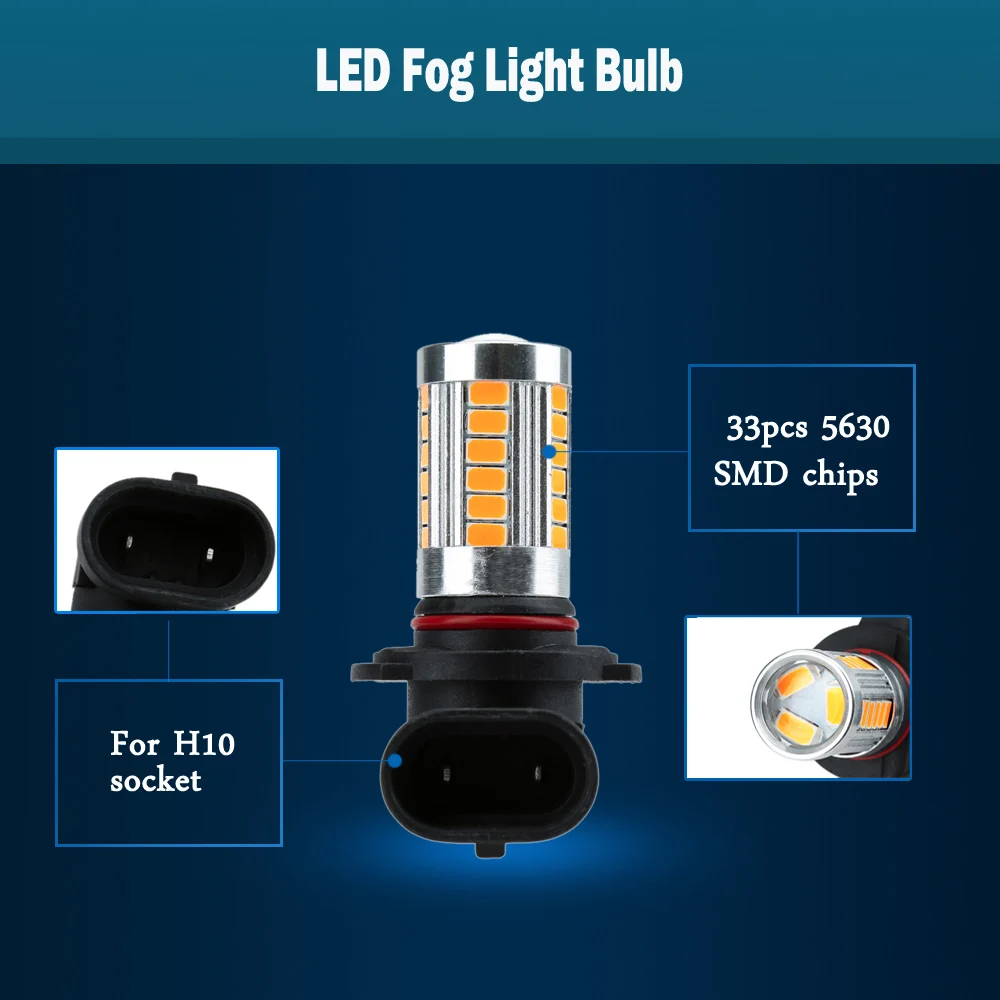 Профессиональный 2X5630 33 SMD 850LM светодиодный автомобиль лампа для противотуманной