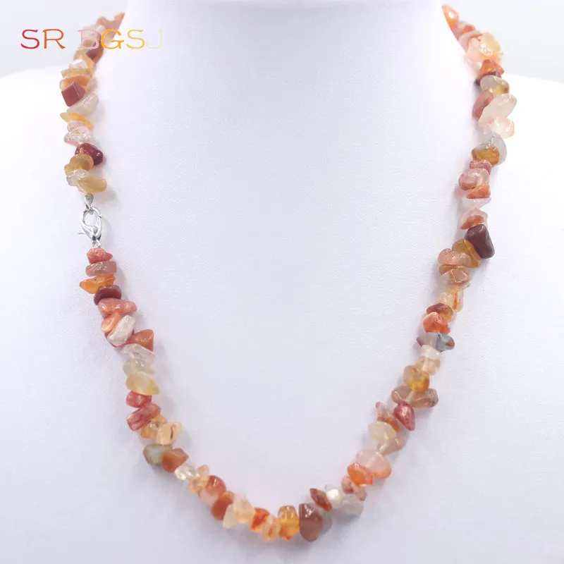 Free Shipping 18inch 7-8mm Natural Gems Stone Chips Beads Women Bohemian Necklace | Украшения и аксессуары