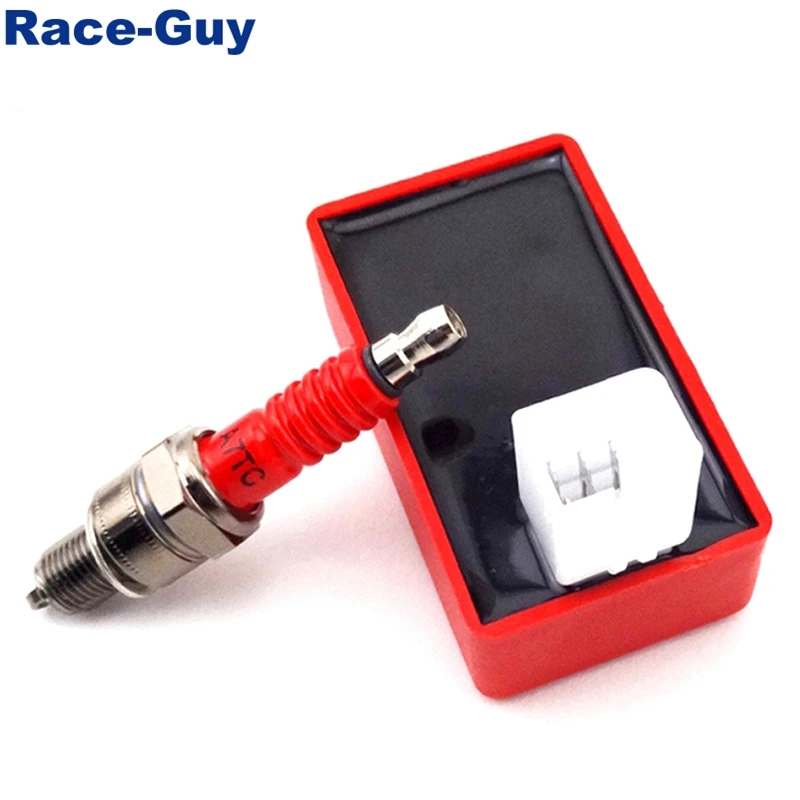 Свеча зажигания A7TC + 5 контактов AC CDI Box для китайских 50cc 70cc 90cc 110cc ATV Quad 4 Wheeler Pit Dirt Trail