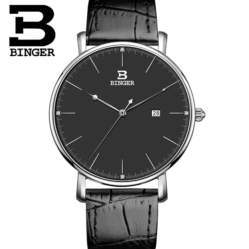 Men watch 02 Бренд БИНГЕР часы для мужчин женщин модные повседневные спортивные часы классические кожаные мужские кварцевые наручные часы Relogio Masculino Feminino - Цвет: Men watch 02
