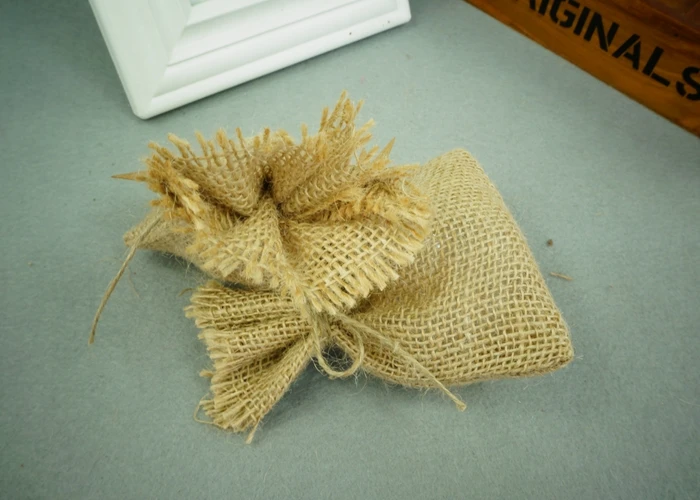 20 шт 10*14 см Hessian Мешковина джутовая Подарочная сумка мешок конфет с биркой спасибо свадебные подарки для гостей деревенское свадебное украшение