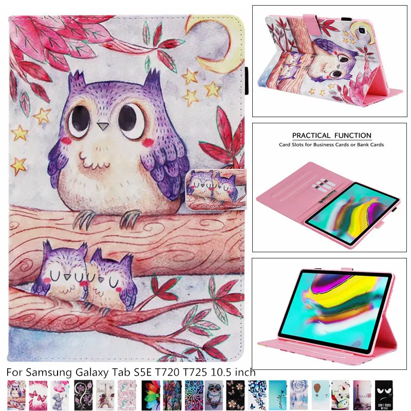 

Child Cute Animals Magnetic Flip stand PU Leather tablet case cover for Samsung Tab S5E T720 T725 10.5 inch cover case + film