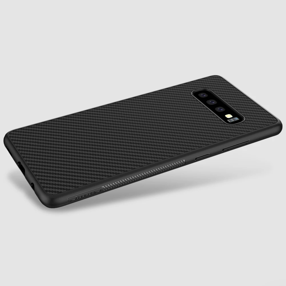 BLACK Чехол для samsung Galaxy S10 Plus S10+ S10E Nillkin из синтетического волокна из углеродного волокна PP задняя крышка для samsung Galaxy S10 Plus чехол - Цвет: BLACK