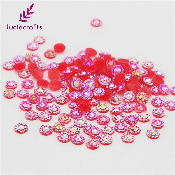 Red 144pcs Lucia crafts 144 шт/288 шт 5 мм варианты нескольких цветов блеск Подсолнух смолы дрель плоская задняя часть шарика украшения G0209 - Цвет: Red 144pcs