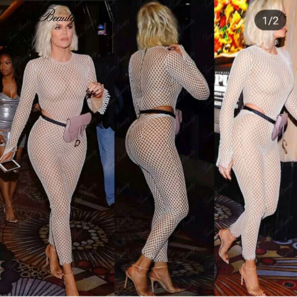 Лето, Khloe, прозрачный сетчатый комбинезон, комбинезон с вырезом, комбинезоны, уличный стиль, Hellow out, женские комбинезоны, лето