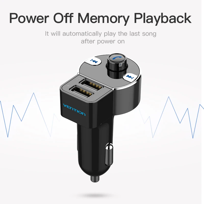Автомобильное зарядное устройство Vention с функцией Bluetooth 5 В 3 1 А|Зарядные