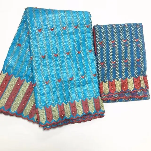Blesing Cotton Brocade Bazin Riche Lace Fabric Embroidery bazin riche getzner with beads latest african laces fabrics - Цвет: PL1600302B2010