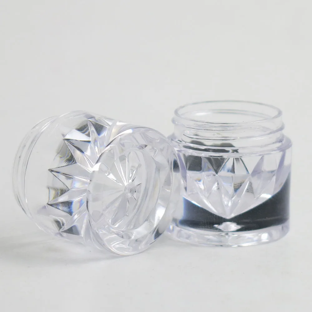 

360 X 5g Clear Plastic AS Powder Small Sample Jar Powder Case with 1 3 12 Holes Clear Black Cap Cosmetic Travel Empty Powder Jar