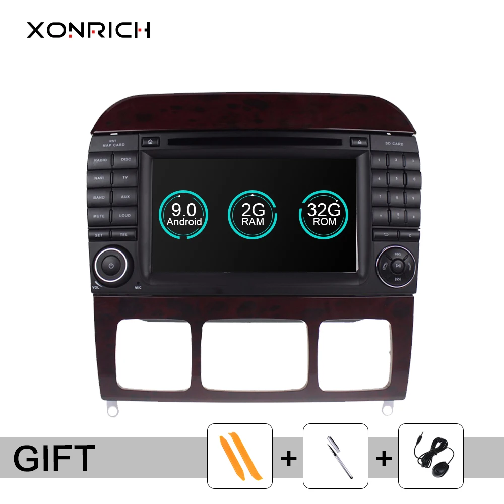 Xonrich 2din Android 9 0 автомобильный dvd плеер для Mercedes Benz S Class W220 W215 S280 S320 S350 S400Radio GPS