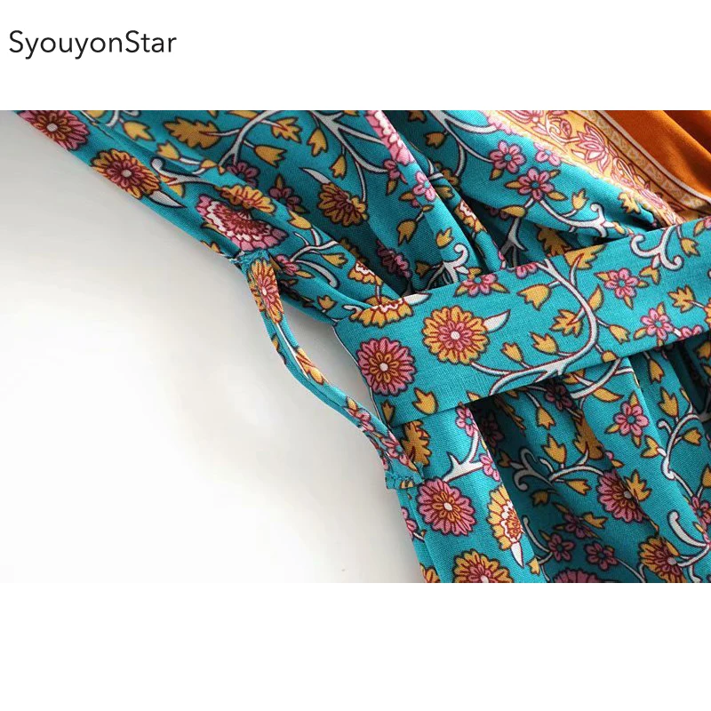Женские комбинезоны в стиле бохо souyonstar летние богемном с цветочным принтом