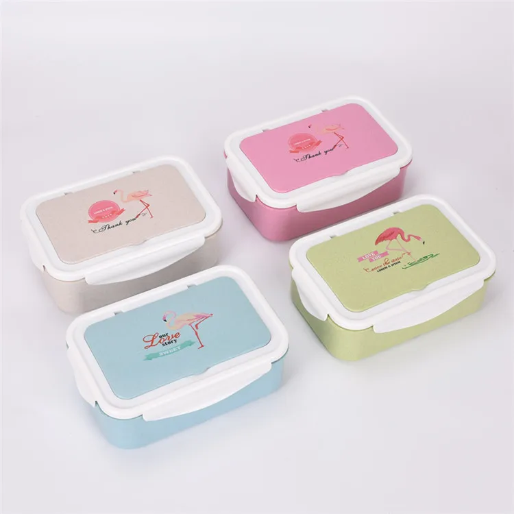 Микроволновая коробка для ланча, переносная детская коробка для бэнто с отделениями, Пшеничная солома, контейнер для фруктов, контейнер для еды, здоровый материал, коробки для бэнто