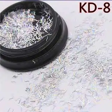 KD-08 1 шт лазерная четырехконечная звезда для ногтей блестки маленькие s-образные Блестящие Блестки для ногтей 3D сделай сам Серебристые украшения для ногтей - Цвет: KD-08