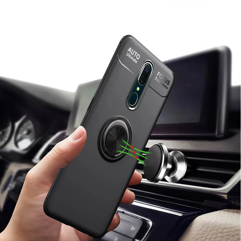 Роскошный чехол для Nokia 7 1 с магнитным кольцом держателем мягкий матовый