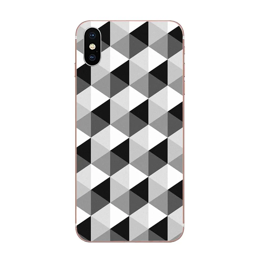 Корейский геометрический треугольник черный белый матовый для Xiao mi 3 4 4C 4i 5 5s 5X6 6X A1