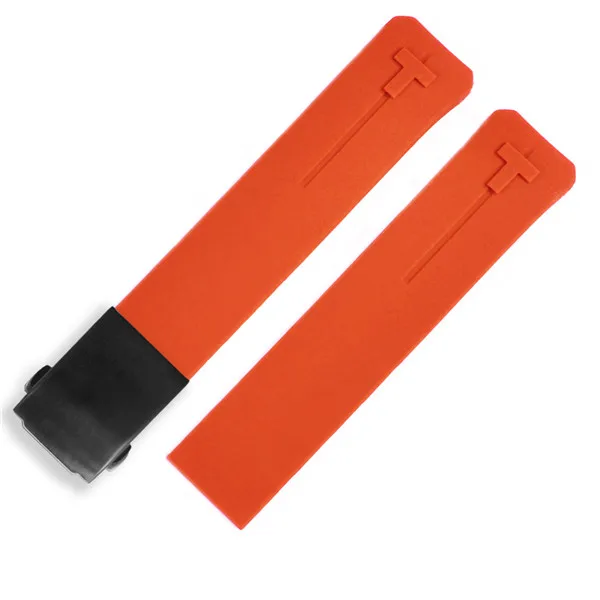 Orange black 21mm Силиконовые ремешки для часов 20 мм 21 мм для Tissot T013 T047 резиновый оранжевый ремешок T-Sport ремешок водонепроницаемый T013420A T047420A - Цвет ремешка: Orange black 21mm