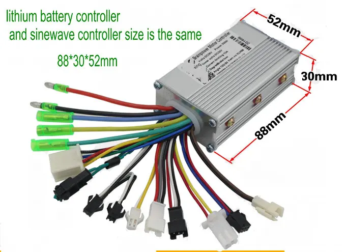 24v36v48v250w350w 6 Mosfet Sinewave BLDC моторный контроллер скутера Ebike Mtb трехколесный велосипед