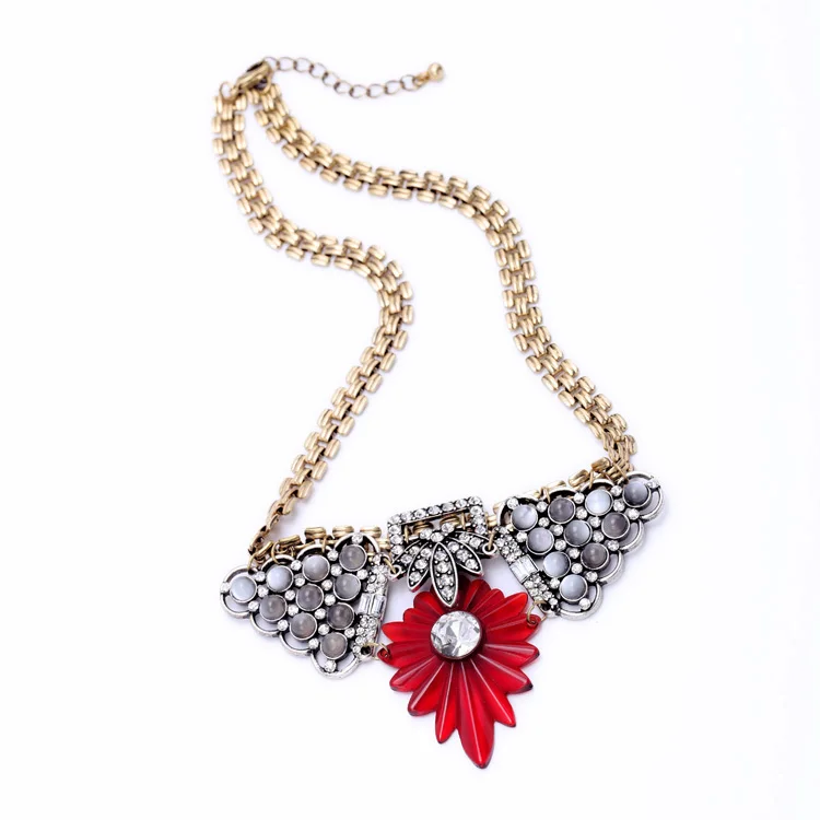 Оптовая цена ожерелье цветок для женщин золотой цвет длинная цепочка модные