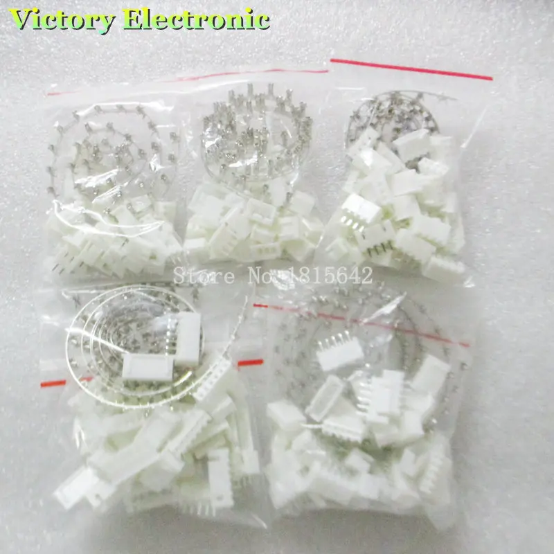 

100Sets/Lot Mix Kit XH 2.54 2P 3P 4P 5 P 6P 2.54MM Spacing Leads Header Housing Pin header Socket