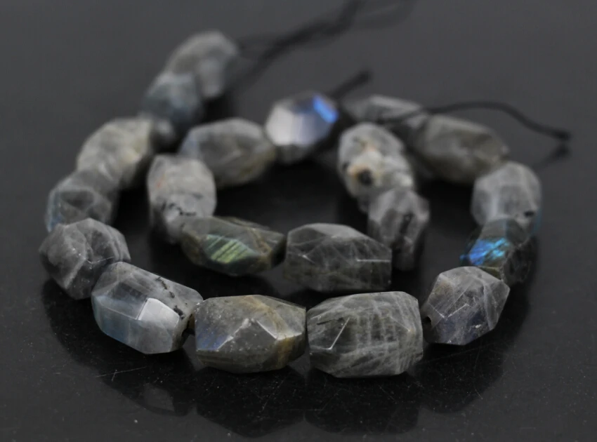 

Ожерелье с подвеской из натурального Лабрадора 15,5 "и 20 шт./прядей, граненый бисер-Самородок, Бесплатная форма