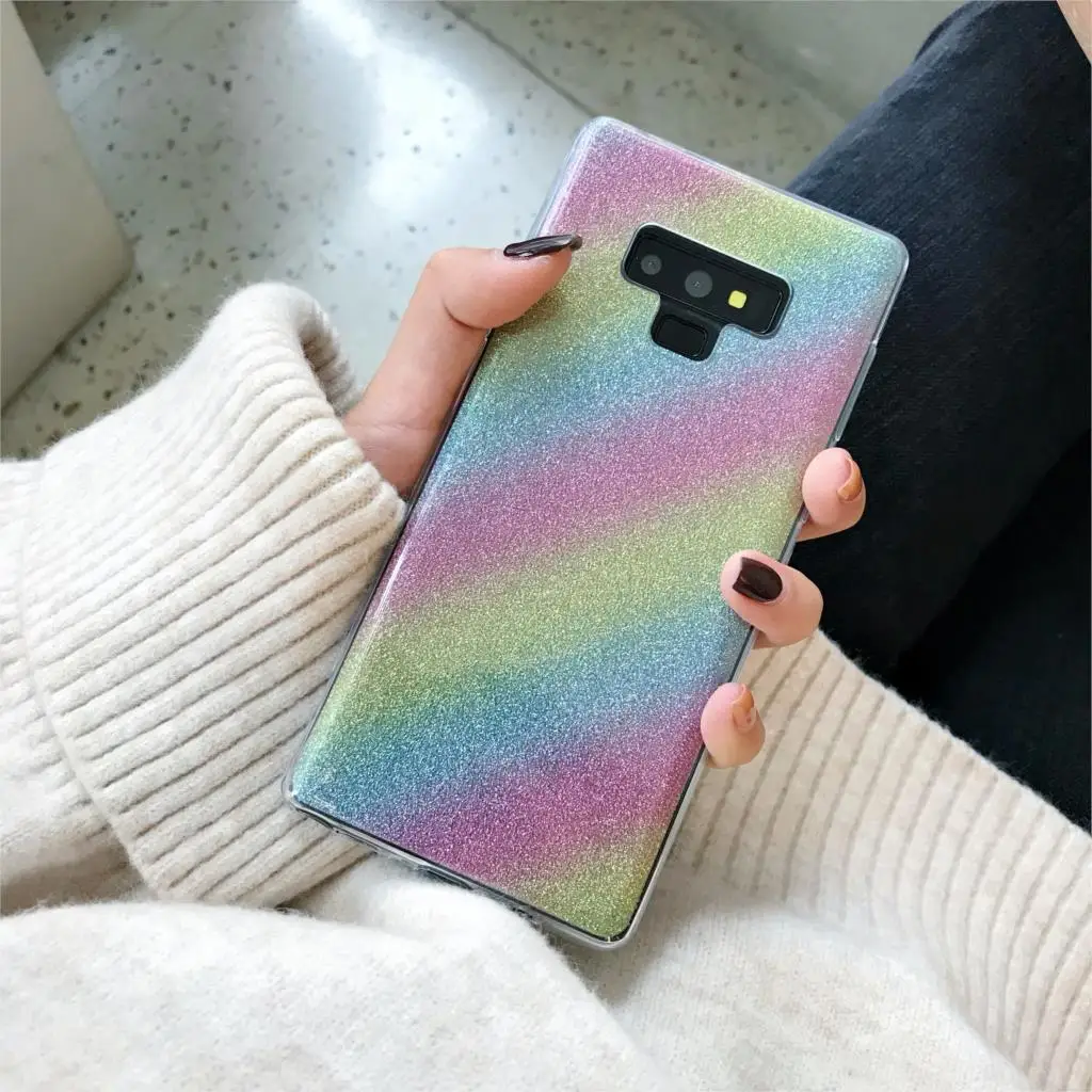 Радужные силиконовые чехлы для телефонов Samsung Galaxy Note 9 S9 S8 A6 A7 A8 Plus J4 J6 J8 2018 TPU чехол