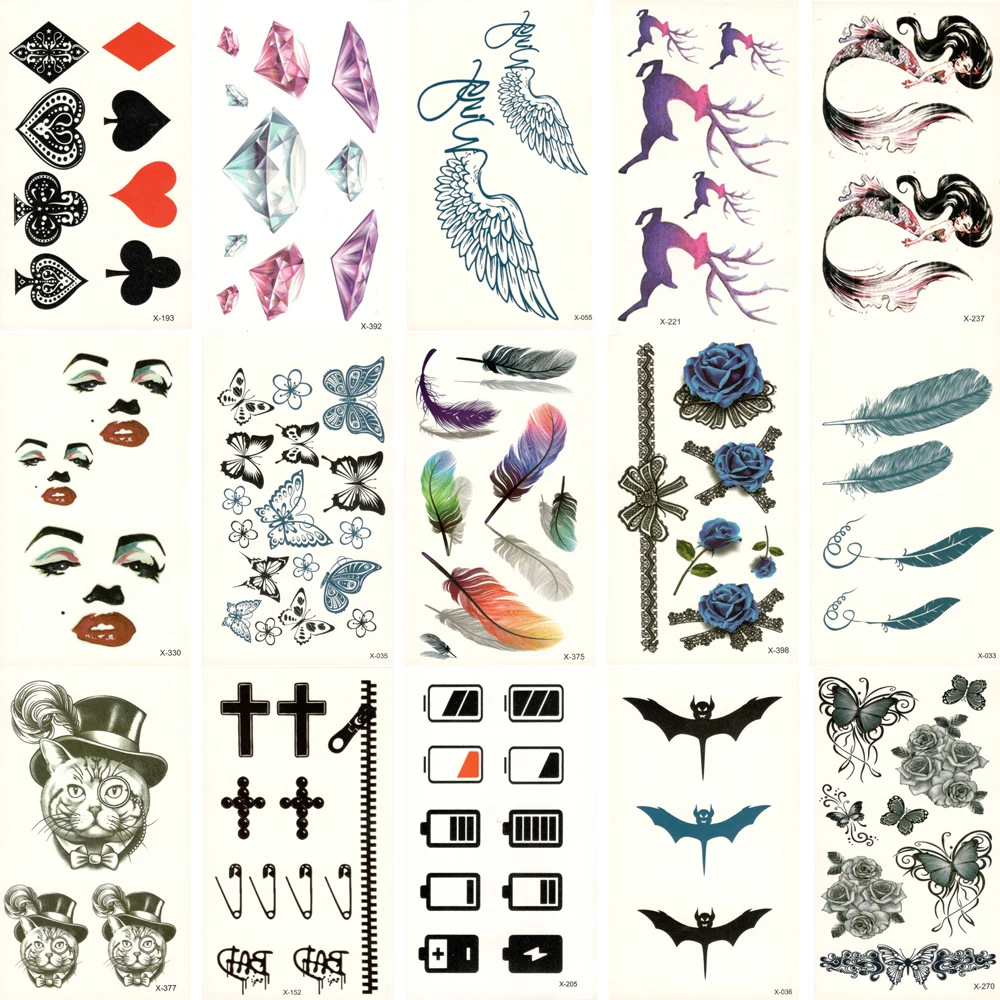 30 шт. Поддельные Временная водостойкая Татуировка переводятся с помощью воды
