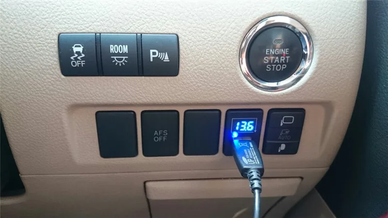 Herorider автомобильное USB зарядное устройство для Toyota USB зарядное устройство аудио адаптер разъем кабель порт Интерфейс Кабель приборной панели с вольтметр 12 В