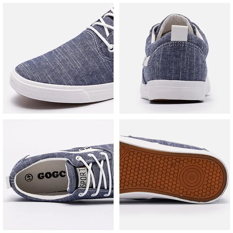 GOGC 2022 New spring Casual Shoes Men Sneakers Canvas Flat Lace-Up Vulcanized Loafers slipony G948 |