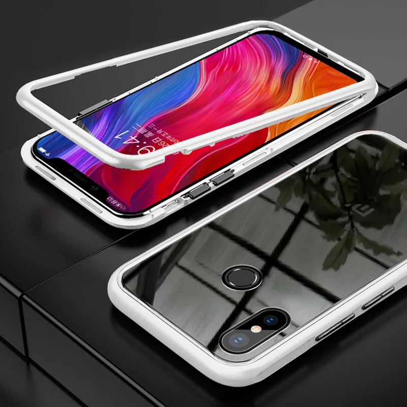 Sliver Магнитный флип-чехол для Xiao mi Red mi Note 8 Pro 7 5 6 6A 7A K20 8A чехол для mi A3 Lite 9 SE CC9 Poco F1 9T Note 10 стеклянный чехол s - Цвет: Sliver
