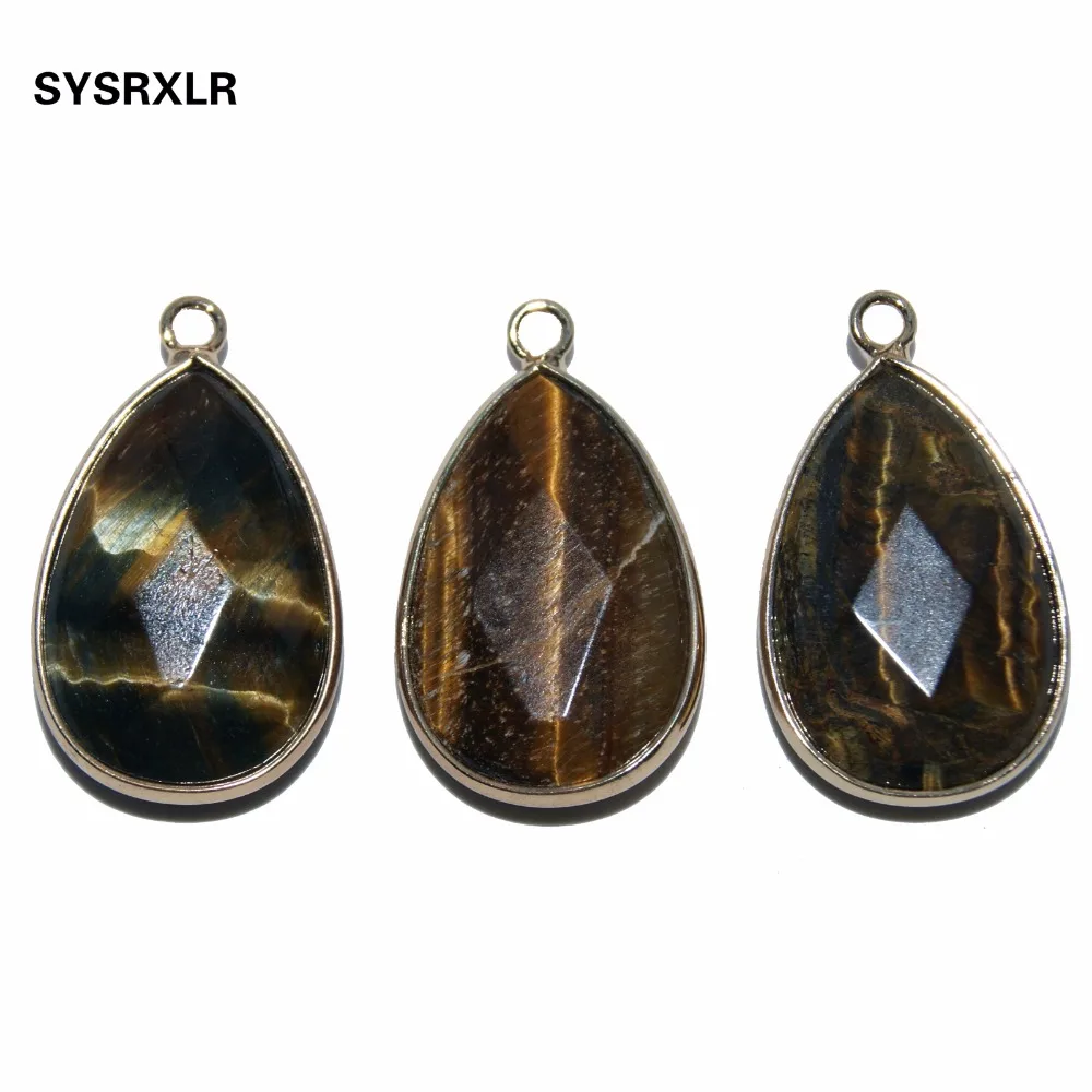 Оптовая продажа подвеска в виде натуральной капли воды искусственный тигровый