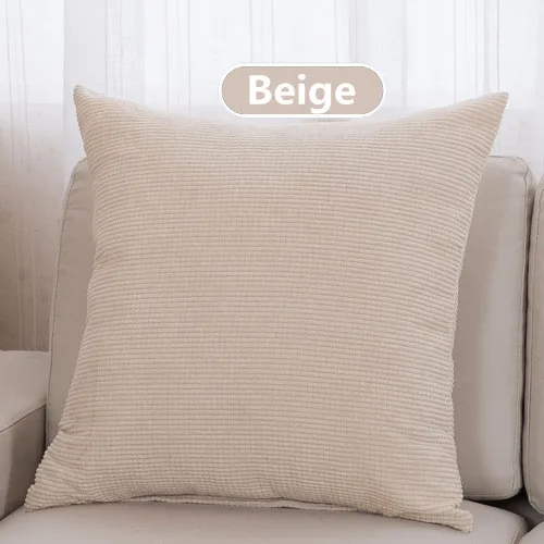 Beige 1 шт. 43*43 см, однотонная Вельветовая ткань, наволочка для подушки, наволочка для сидения автомобиля, домашний декор, диванная кровать, декоративная наволочка 40094 - Цвет: Beige