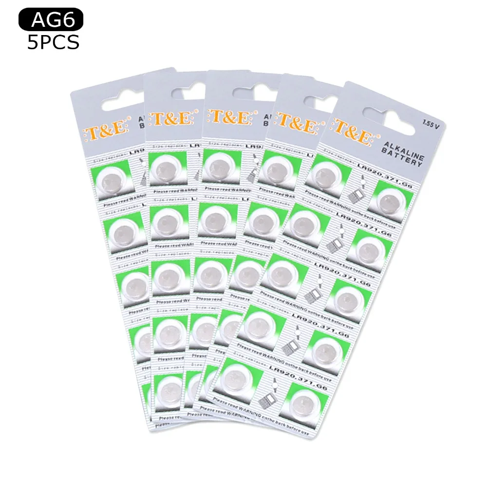 5 шт./50 шт. щелочные кнопочные батарейки AG6 371 370 SR69 LR920 SR920SW|Часовые батарейки| |