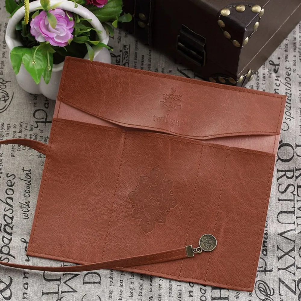 Винтажный кожаный чехол для ручек и карандашей в стиле ретро мягкая легкая