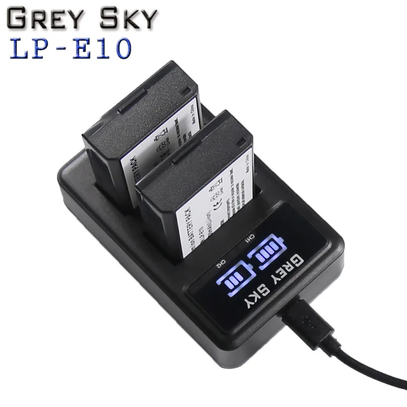 LP-E10 LP E10 LPE10 Камера Батарейки+ ЖК-дисплей USB Dual Зарядное устройство для цифровой однообъективной зеркальной камеры Canon EOS 1100D 1200D 1300D поцелуй X50 X70 X80 Rebel T3 T5 T6 L15