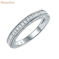 newshe 925 sterling silver straight stackable wedding ring engagement band for women trendy jewelry size 5 12