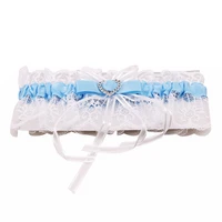 elegant women lace mesh bowknot belt sexy suspender rhinestone lace garter for bride party wedding leg rings 996091