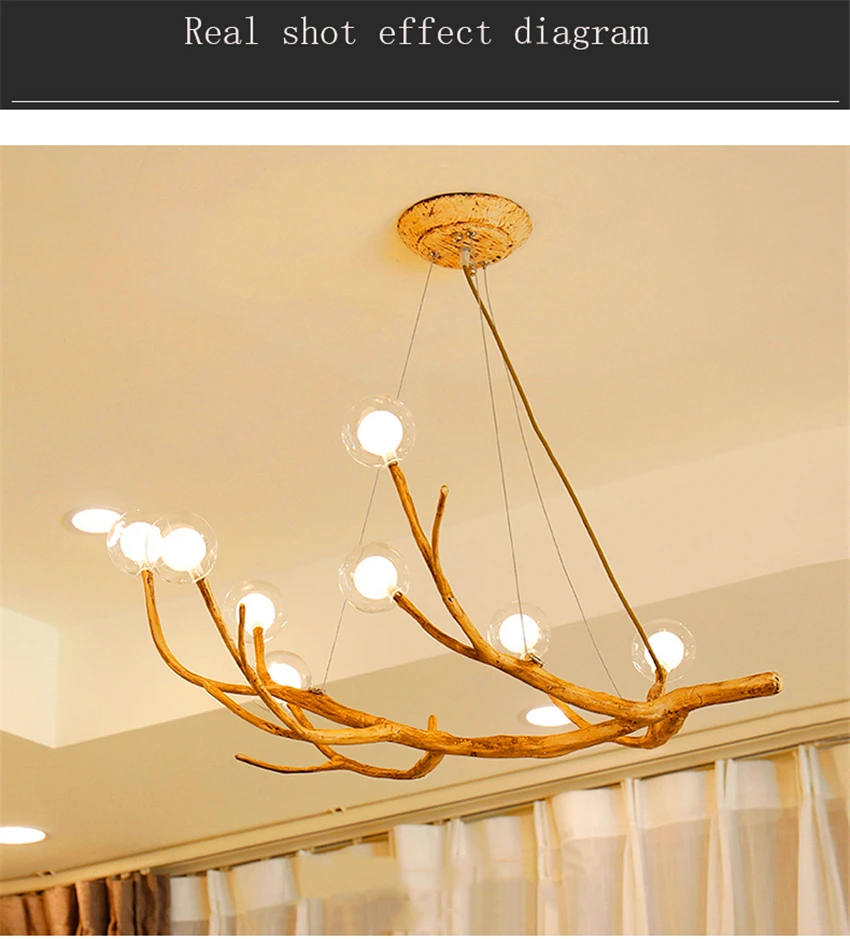 Tree branch chandelier Lighting Bar Restaurant Kitchen Dining room retro chandelier Industrial Loft Vintage Chandelier Lighting