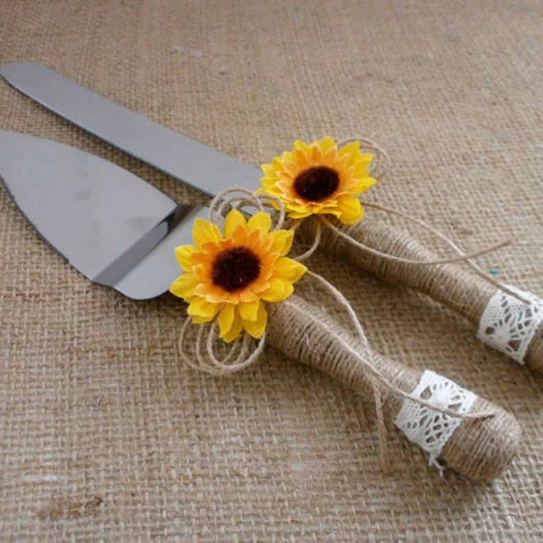 Набор свадебных ножей для торта набор подсолнечника | Дом и сад
