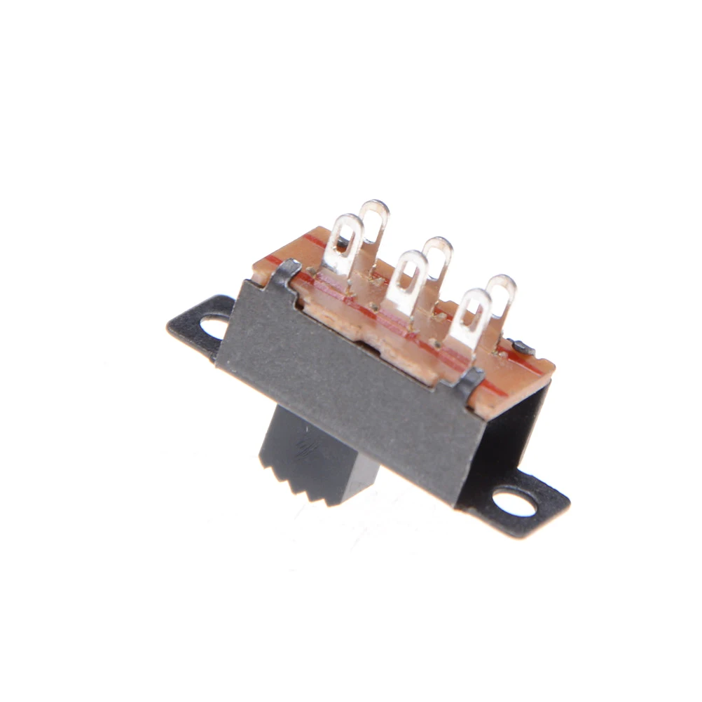 10 Pcs 2 Position DPDT 2P2T Panel Mount Vertical Slide Switch 6 Pin 0.5A 50V DC