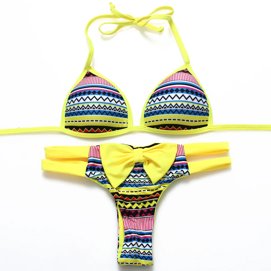 

Sexy Striped Printed bikini Push Up Swimwear Swimsuit Women Biquini Brazilian Bikini Set Halter Swimwear