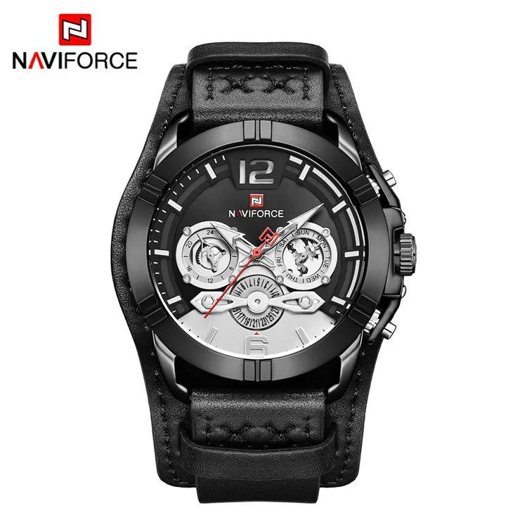 Мужские часы Топ люксовый бренд NAVIFORCE мужские уникальные спортивные часы мужские кварцевые часы с датой водонепроницаемые наручные часы Relogio Masculino - Цвет: white